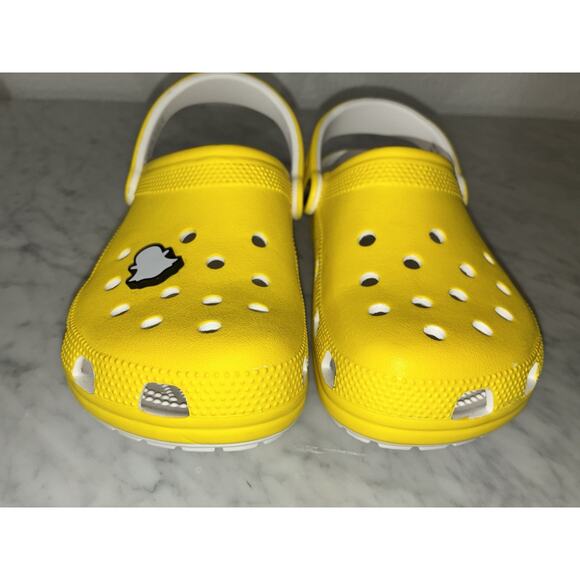 Crocs Womens 7 Bright Yellow Ghost jibbitz New without Tags Mens 5 - Picture 5 of 10